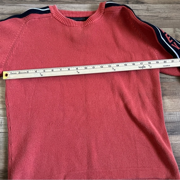 Harley Davidson thick stitch orange black womans long sleeve sweater size large - Picture 6 of 8